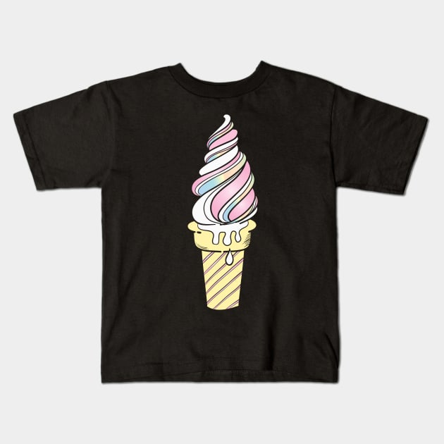 Ice Cream icon pastel color Kids T-Shirt by joeymono